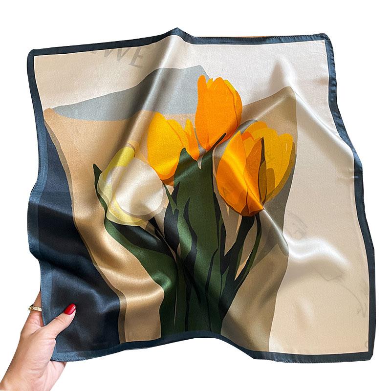 Luxury Brand 2024 New Scarf 100% Silk Bandana Women Square Scarves Mulberry Spring High Quality Headband Hijab Shawls Foulard