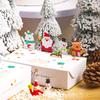 10pcs Merry Christmas Kraft Paper Candy Box Cartoon Cookie Gift Box Packaging Bag 2025 Christmas Party Decoration Xmas Navidad
