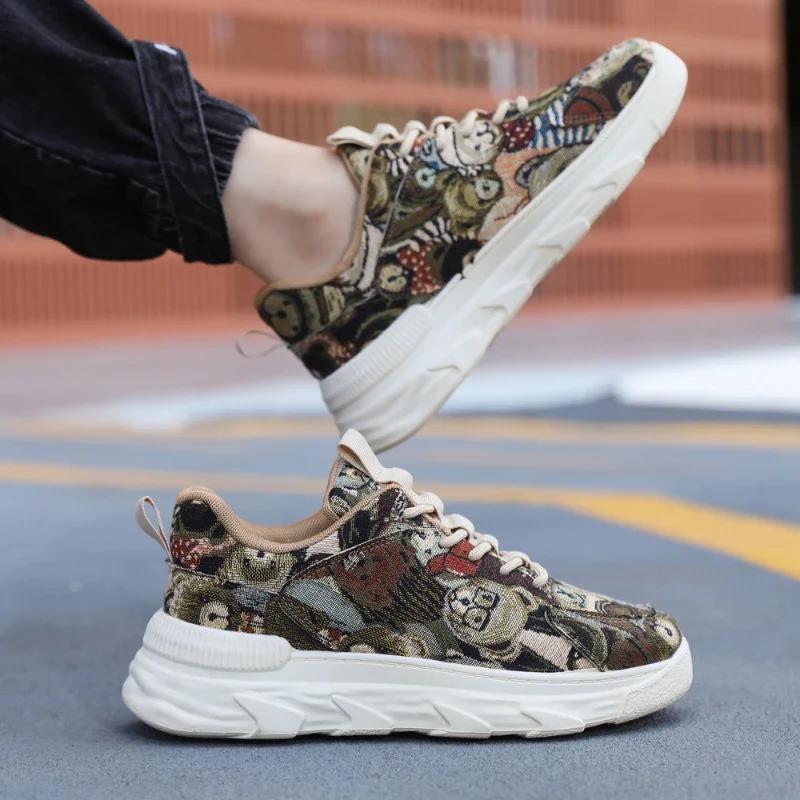 Pantofi de alergare noi pentru bărbați, pantofi sport de modă, desene animate, talpă moale, ușoare, la modă, pantofi casual, pantofi anti-alunecare, rezistenți la uzură