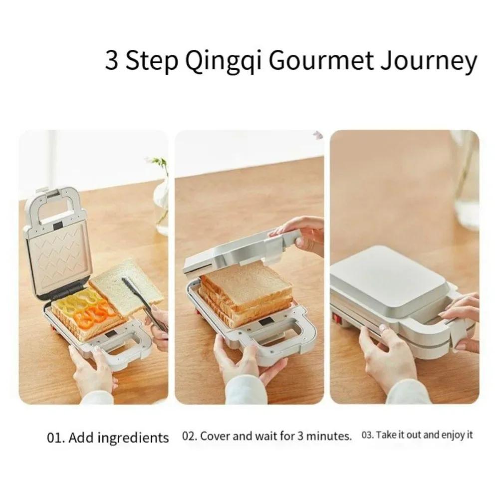 Olayks Maszyna do kanapek, maszyna śniadaniowa, artefakt, domowy wielofunkcyjny mały toster do gofrów mini gofrownica