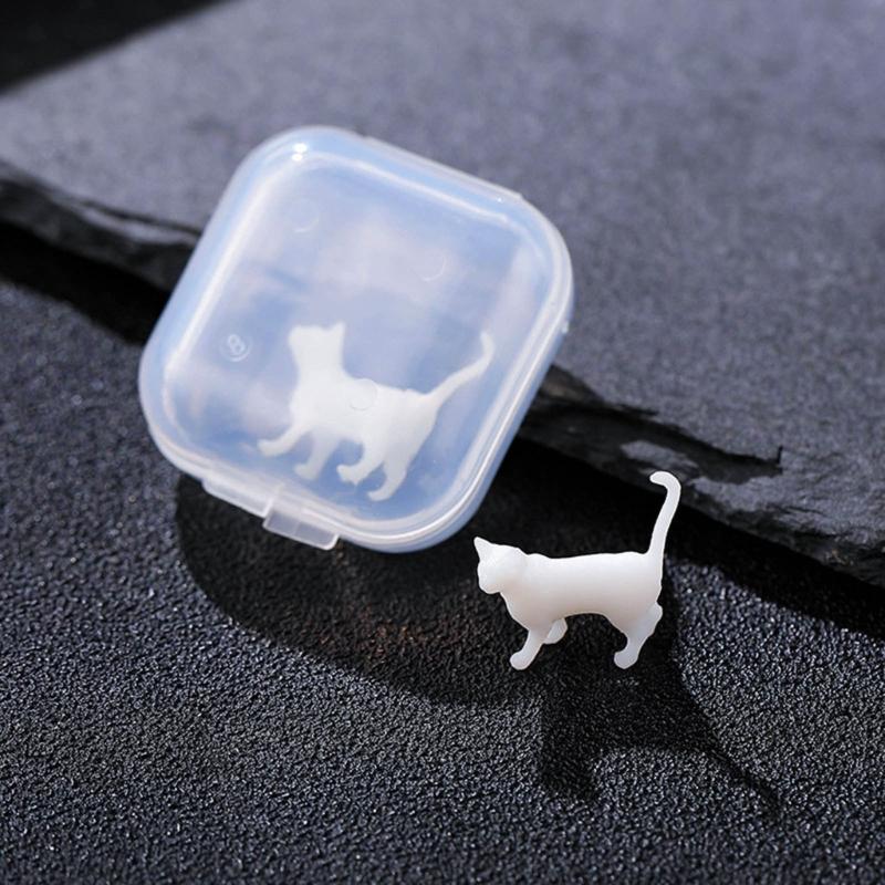 Cute Cat Resin Fillers with Crystal Droplets Flexible Silicone Mould Miniature Landscape Decorations for Home and Office