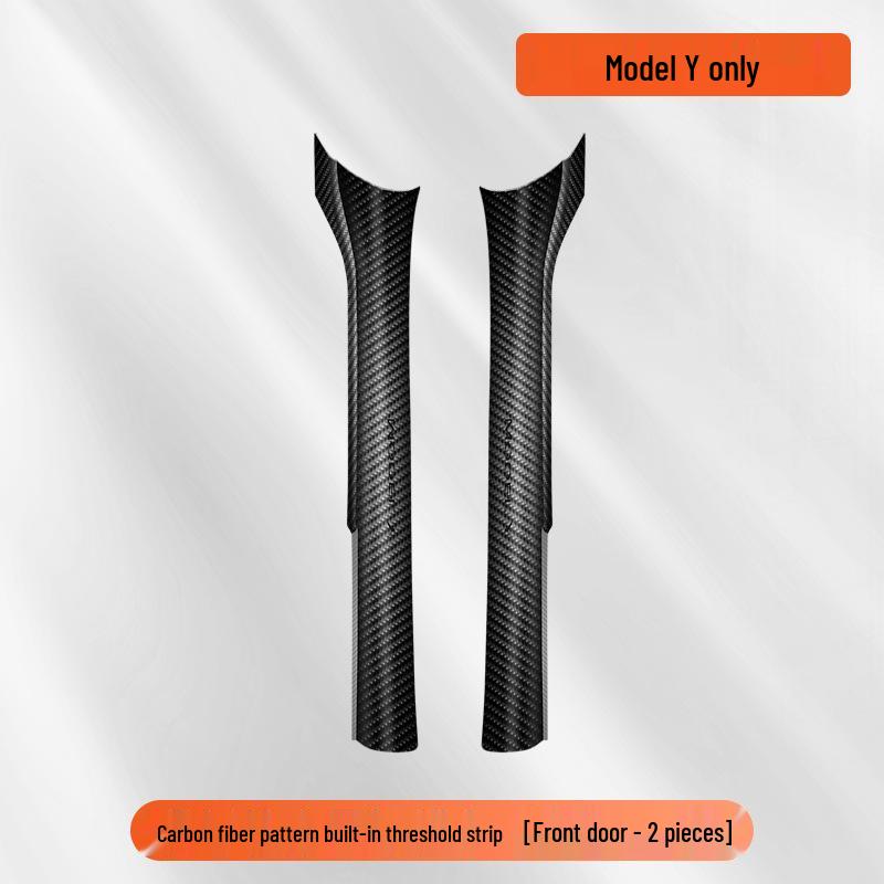 Carbon Fiber Rear Door Sill Strips & Seat Protectors for Tesla Model Y