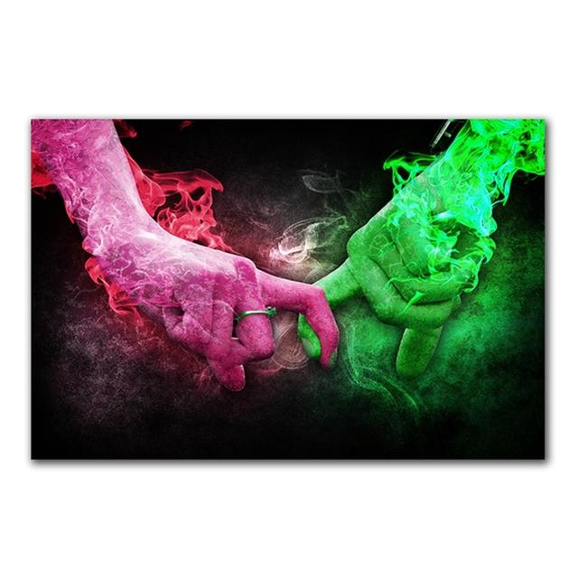 

Любовник холст картина рука об руку настенная печать украшения спальни современные картины искусство на холсте 21*30cm