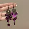 Exotic high-end fringed earrings, niche retro ethnic style earrings, French heavy industry bohemian earrings.