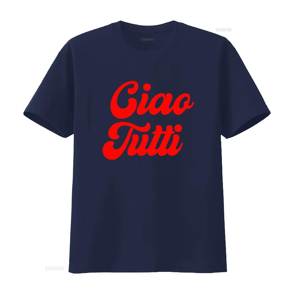 Vintage Retro Ciao Tutti Slogan Print Casual Streetwear T Shirt Vintage Washed Versatile Soft Stylish Stretched Streetwear