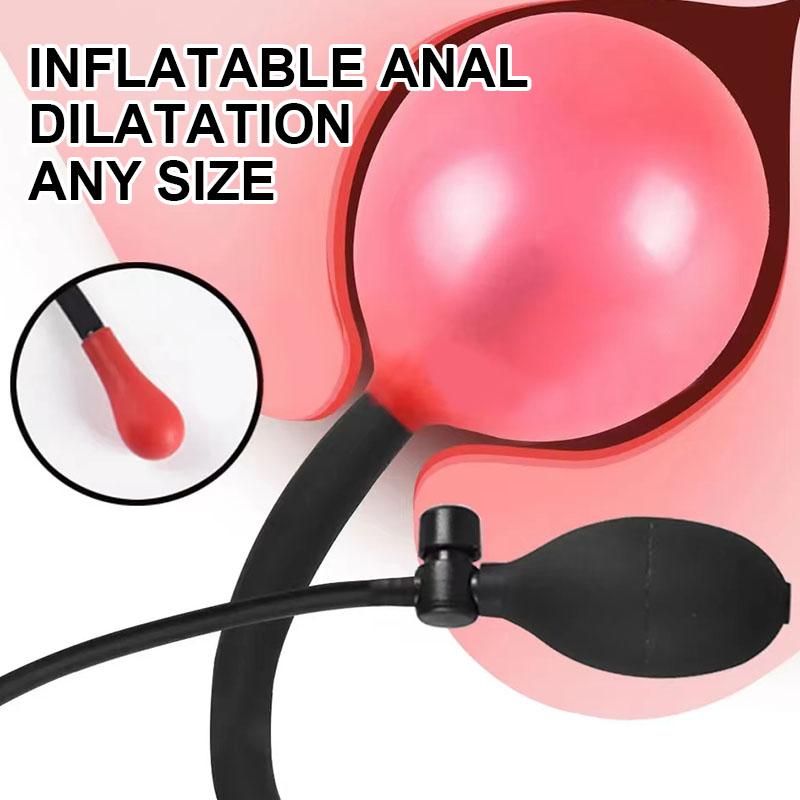 Silicone Expandable Inflatable Anal Pulg Vagina Massager Dilator Butt Pulg BDSM Sex Toy for Men