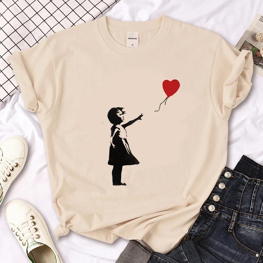 

Khaki Banksy T-shirt Women s Top Japanese Women s Street Clothing Pattern Clothing S
