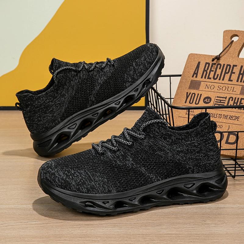 Men's Casual Running Shoes Thick Bottom Breathable Mesh Upgraded Version Lightweight Fashionable Shock Absorption Summer Sneaker