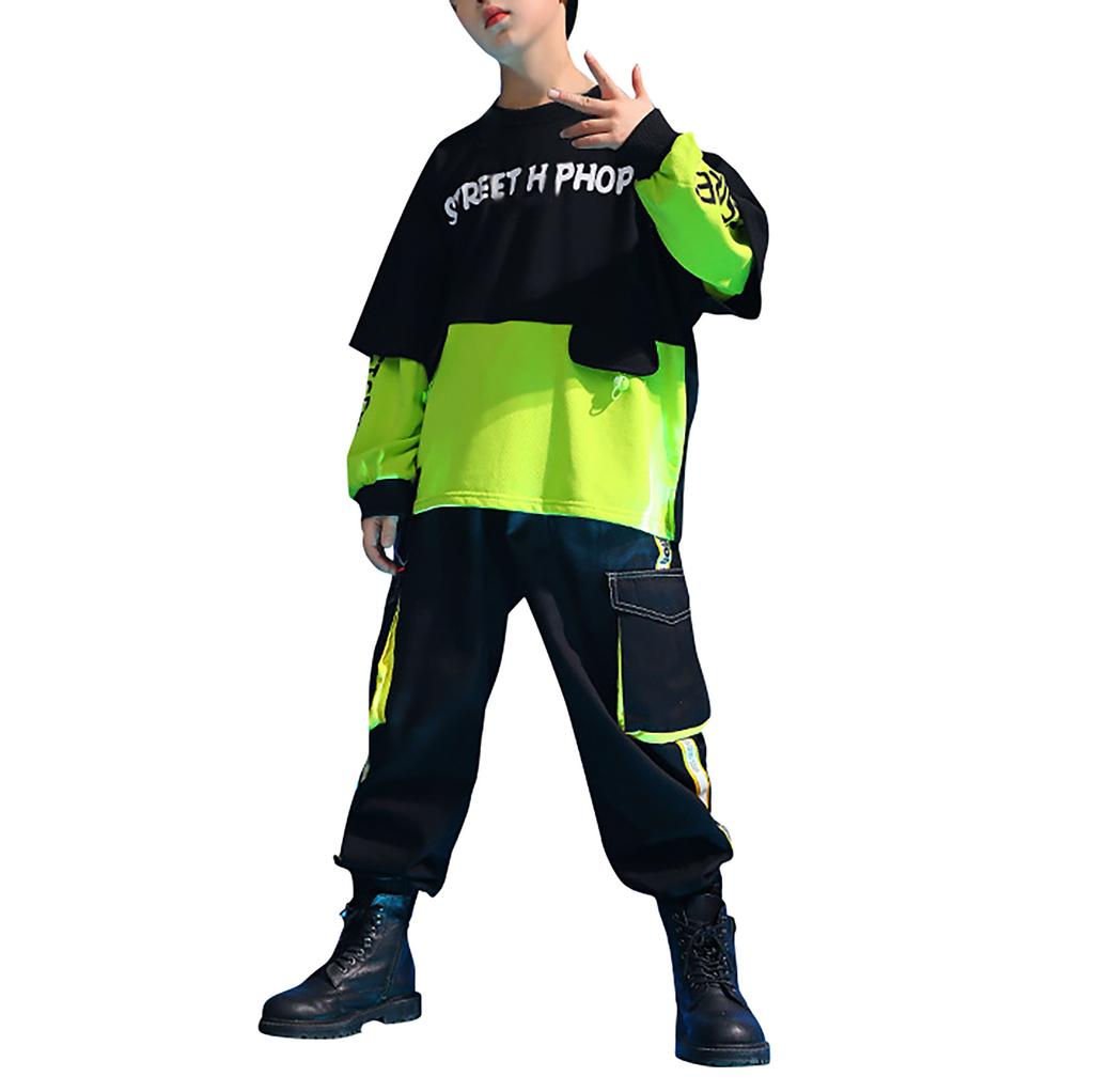 Κοριτσίστικο Fashion Trend Street Dance Set Top Ημιμανίκι Παντελόνι Jazz Dance Set