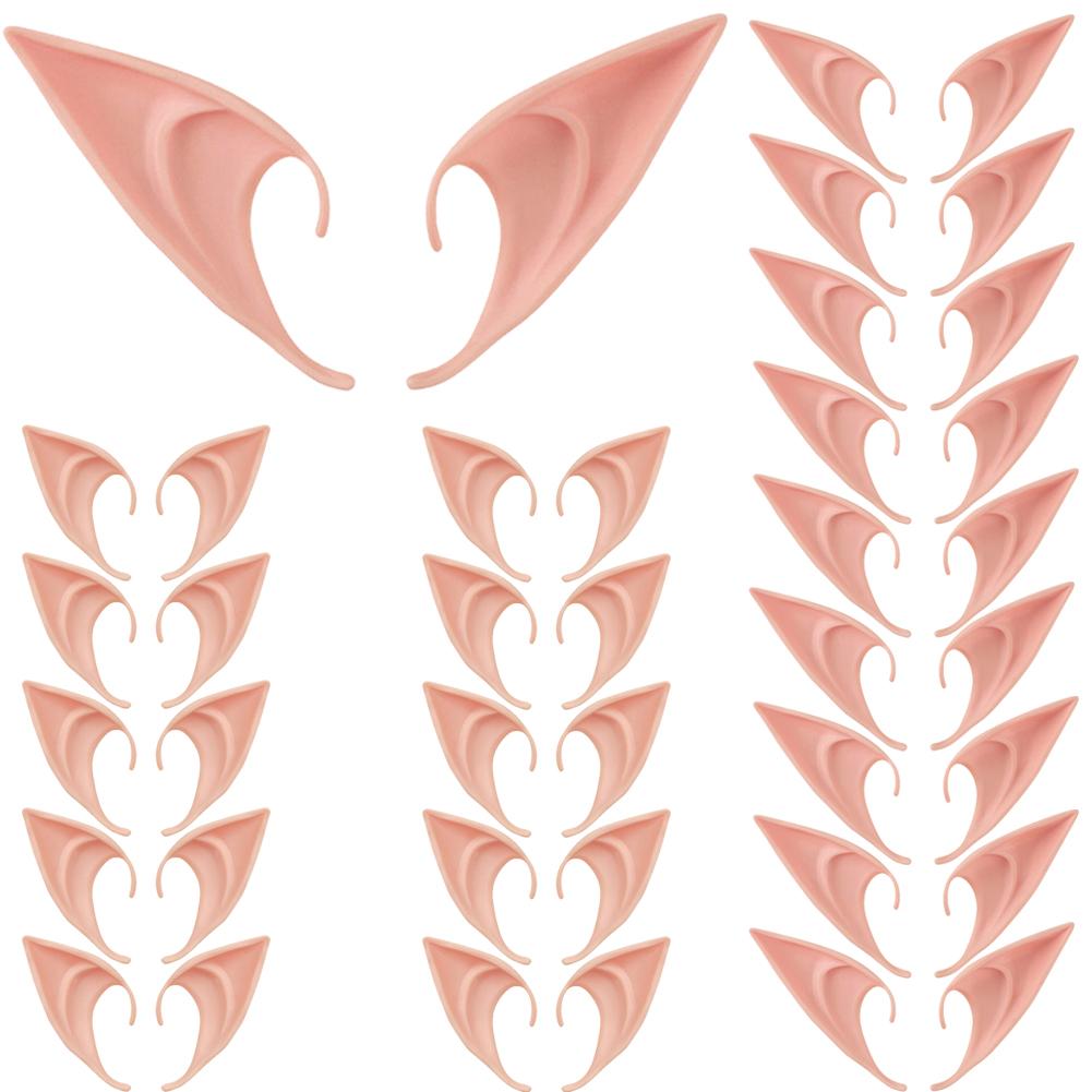 1-20Pairs Cosplay Latex Fairy Angel Elf Ears Halloween Masquerade Party Costumes Halloween Christmas Party Decor Supplies Props