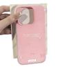 Applicable to iPhone17ProMax Korean style pink bow mobile phone protective case iPhone16 niche large hole x