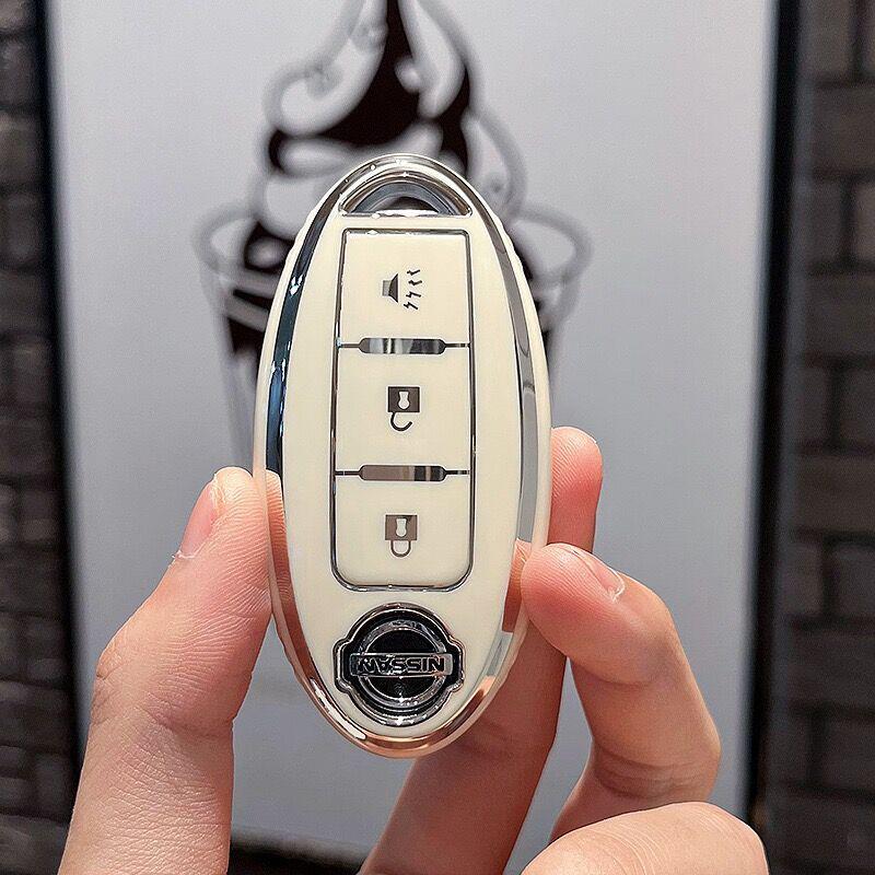 TPU Key Cover for Nissan Models: Sylphy, X-Trail, Teana, Qashqai, Tiida, Terra - Hot-Selling Car Shell.