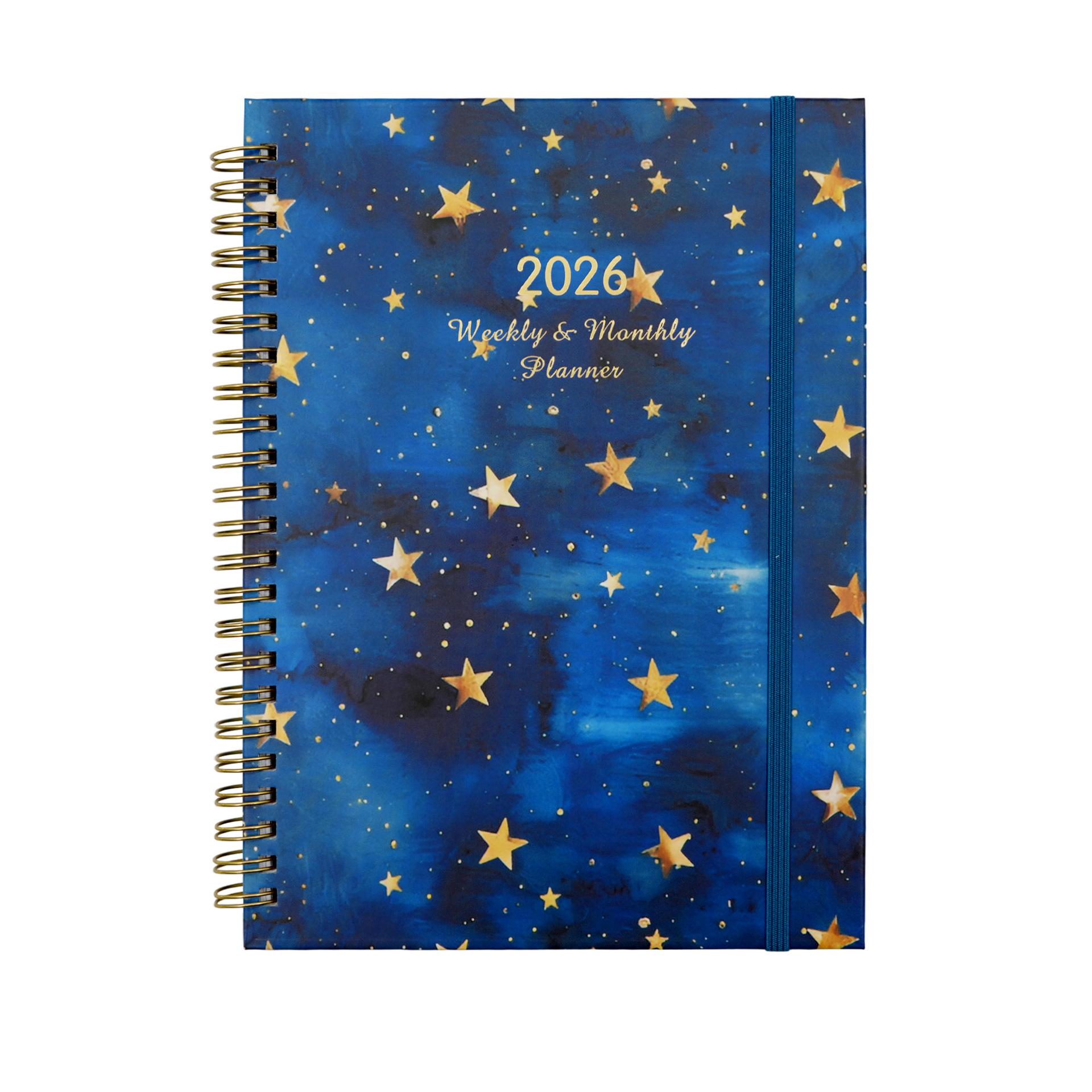 2026 Customizable Logo Weekly Planner: Cross-Calendar Coil Notebook with Strap