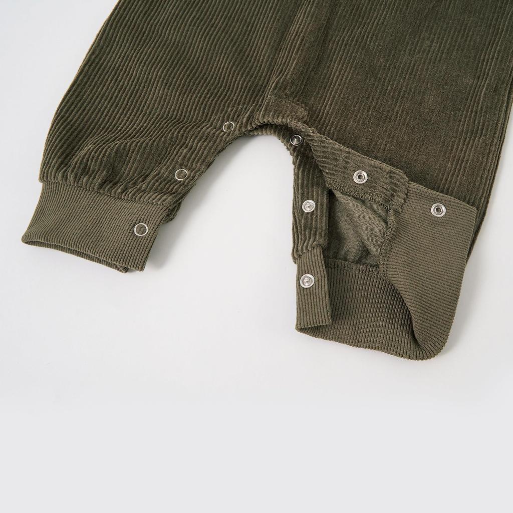 Baby Overalls Long Pants Corduroy Romper Boys Girls Plain Cute Autumn Winter [Volunboy] All-in-One (Green (Pocket), 73)