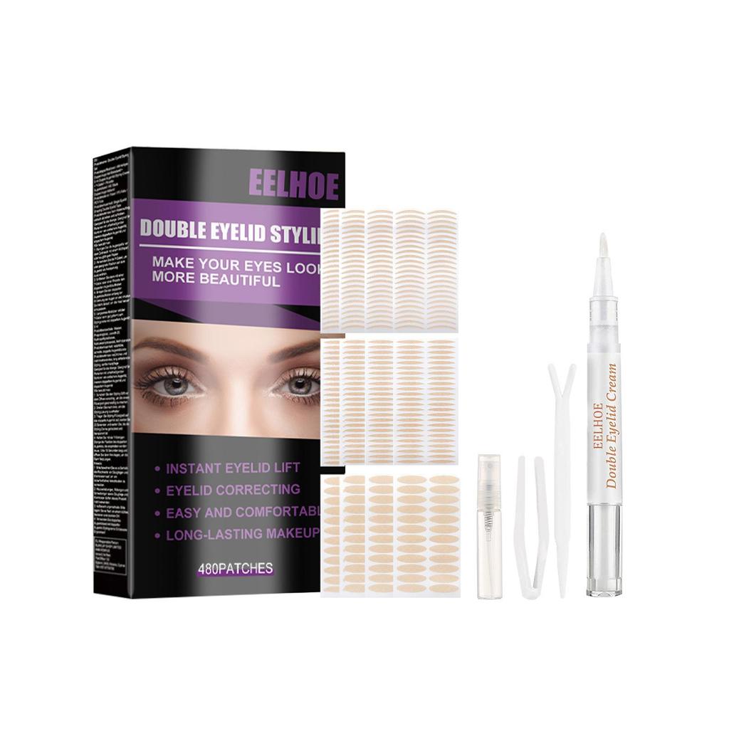 EELHOE Double Eyelid Stickers Set Invisible No Glue Natural Long Lasting Big Eyes Double Eyelid Set