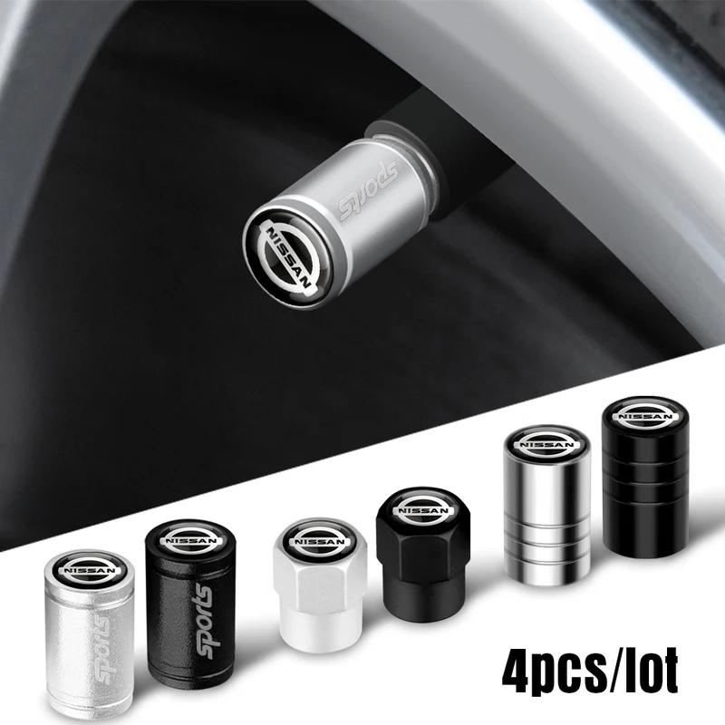 4Pcs Car Sports Logo Metal Wheel Tire Valve Stem Caps Cover For Nissan Note Nismo Sylphy X-trail Sunny GTR Leaf Teana