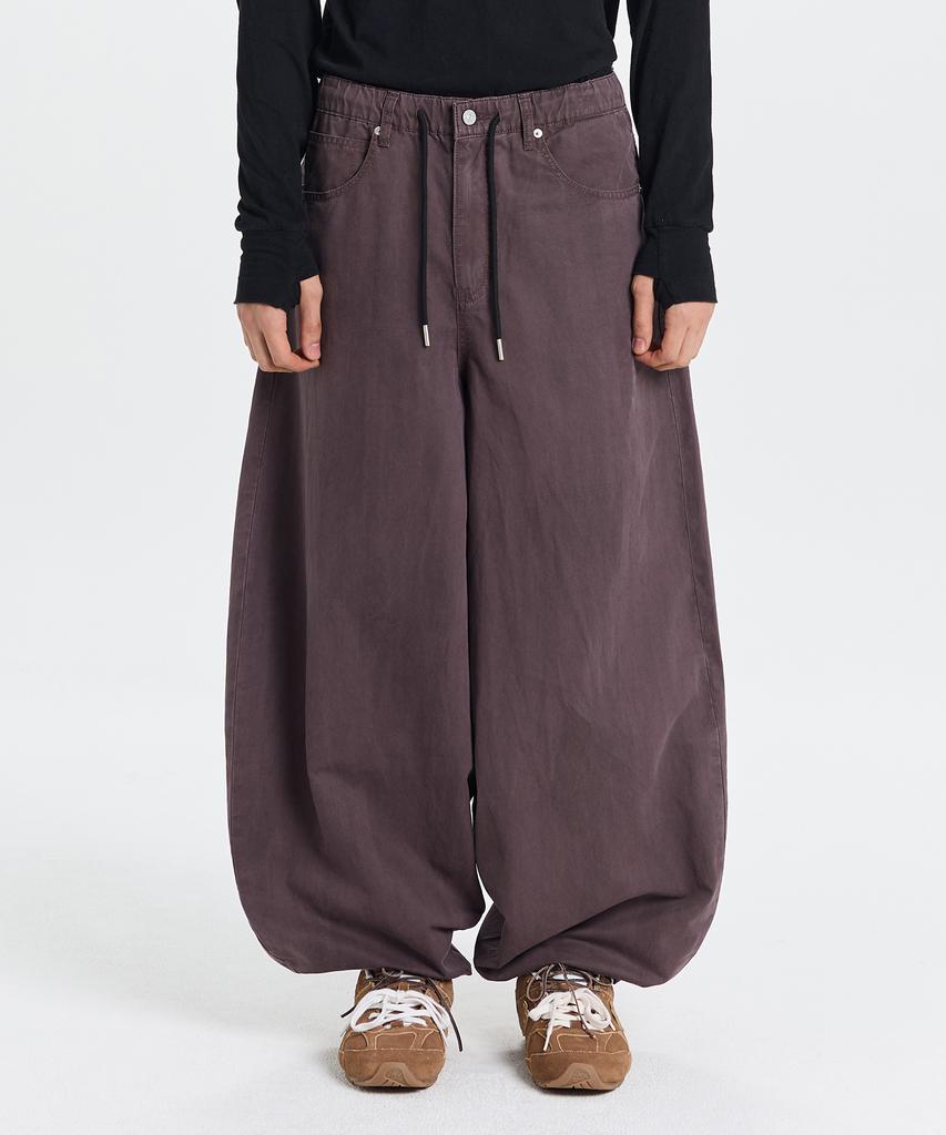 Gicheol Dyed Balloon Cotton Pants (Dark Purple)