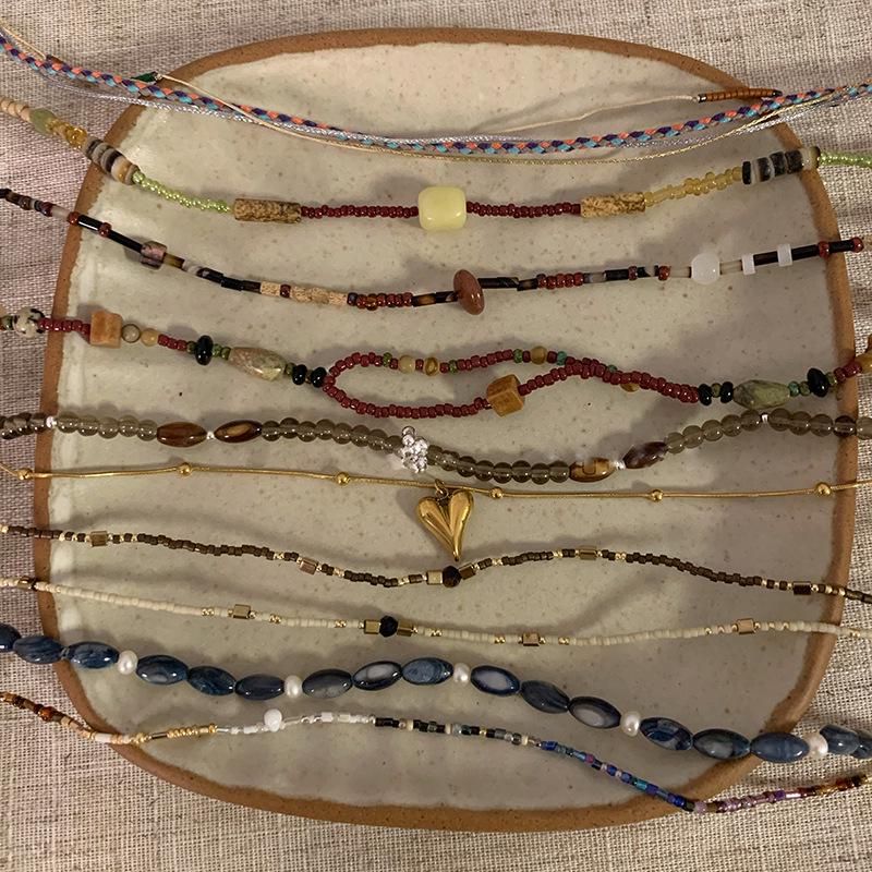 Retro Heart Pendant Beaded Necklace Collection - 2023 Women's Layered Clavicle Chain Style