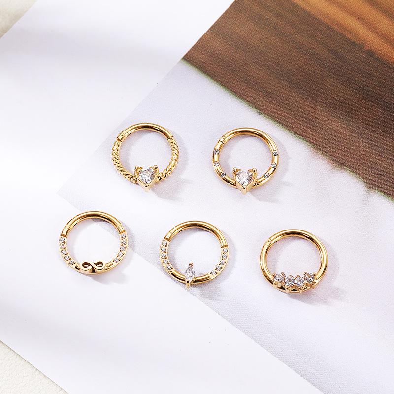 2023 Trendy Stainless Steel Rhinestone Zircon Nose Ring - Elegant Fashion for Women