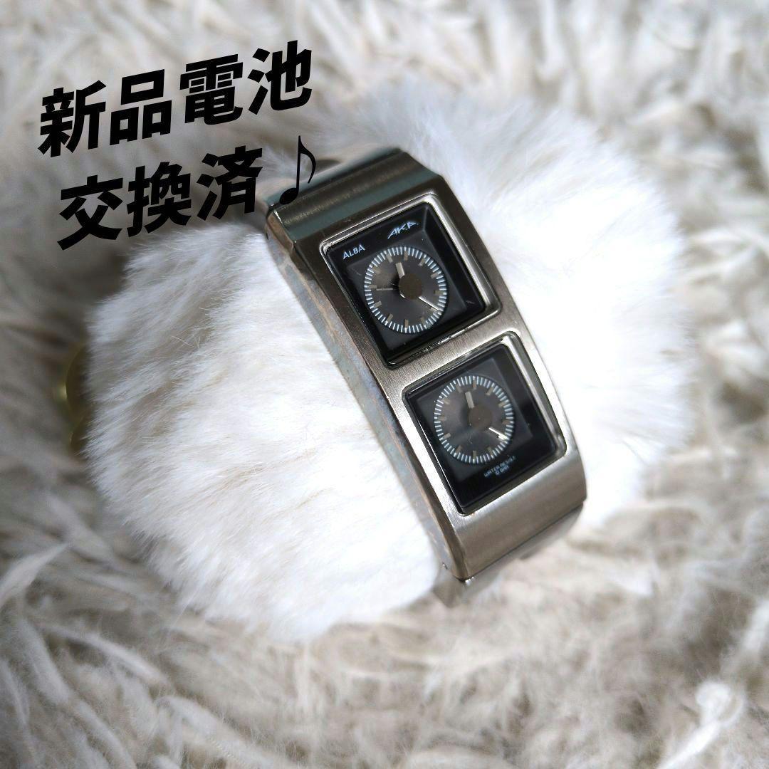 Used [Operation] Battery replaced Seiko Alba AKA Twin Dial Y15W-5A60