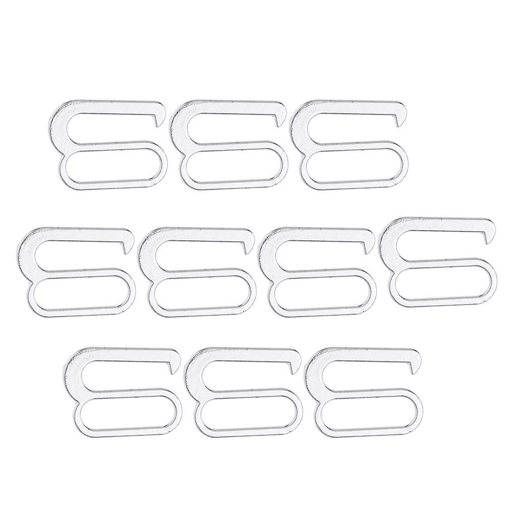 10x Metal Bra Strap Adjuster Sliders Hook for Sewing - Sliver, 26mm