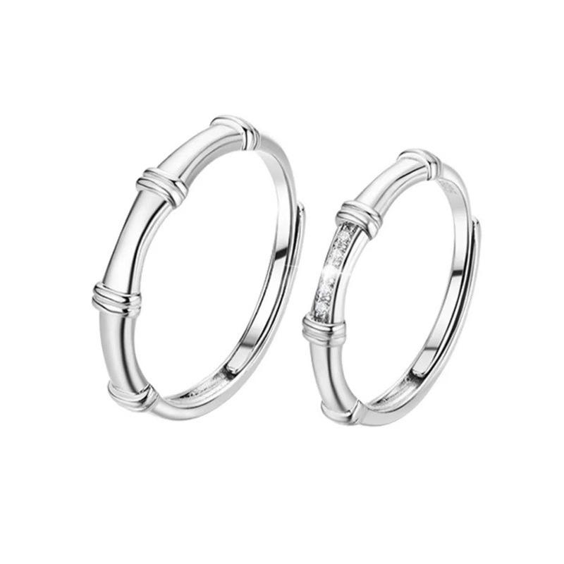 Bamboo Joint Couple Rings: Sleek Unisex Design for Index Finger - Elegant, High-End Gift
