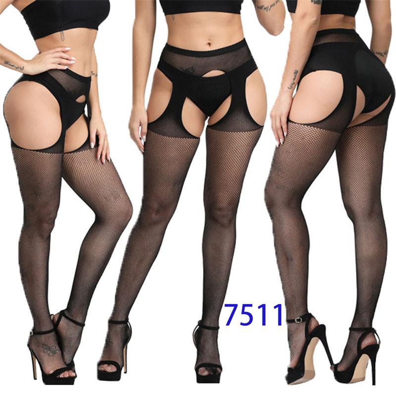 Sexy Suspenders Mesh Stockings Fishnet Eye Women's Bottoming Pantyhose