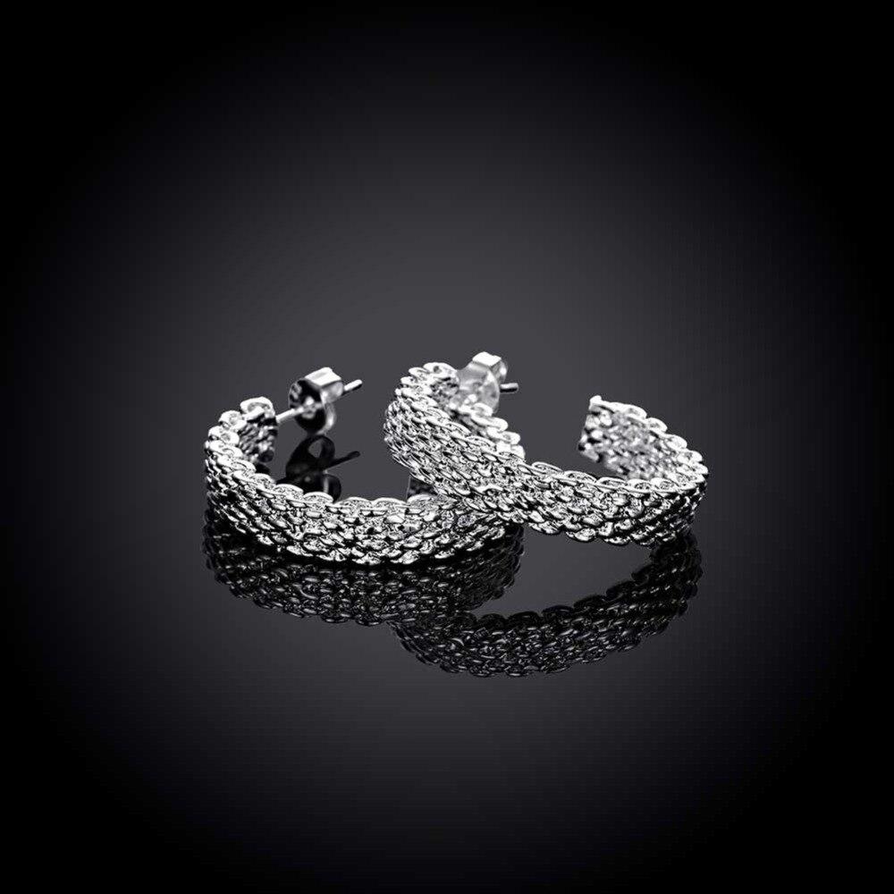 Nouvelle Arrivée Mode Argent 925 Bijoux Boucle d'Oreille Ronde Femme Bijoux Boucles d'Oreilles