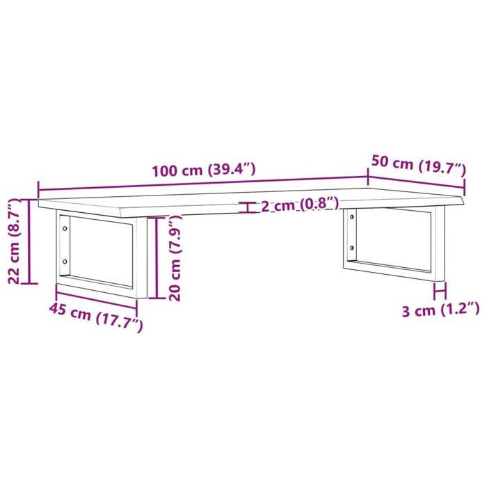 VidaXL Étagère de vasque murale acier et bois de chêne massif 3302613