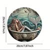 MermaidElegance Waterproof Metal Wall Art UV Printed Home Decor Rustproof Sign