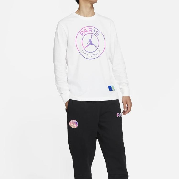 Air Jordan x Paris Saint-Germain Long-Sleeve Tee White Men Tops CZ0792-100