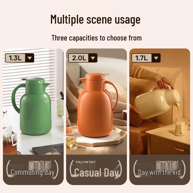 NHZHIW Glass Liner Insulated Thermos