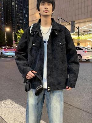Men's American Retro Workwear Jacket - 2025 Spring/Autumn Casual Lapel Outerwear