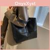 Street Style Pu Tote Bag With Grid Pattern And Large Capacity For Daily Use Women
