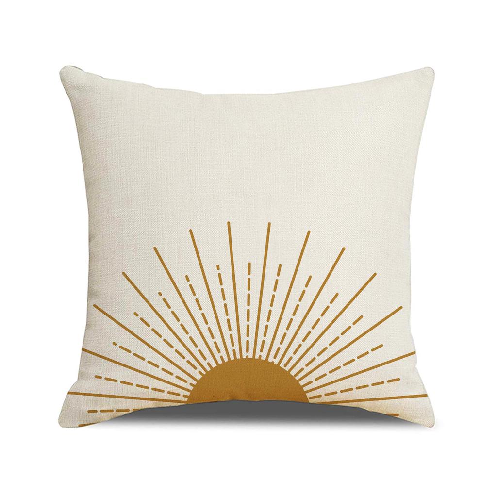 Wind Printed Pillow Case Indoor Bay Window Decoration Square Geometric Cushion Linen Abstract Simple Sofa Pillow