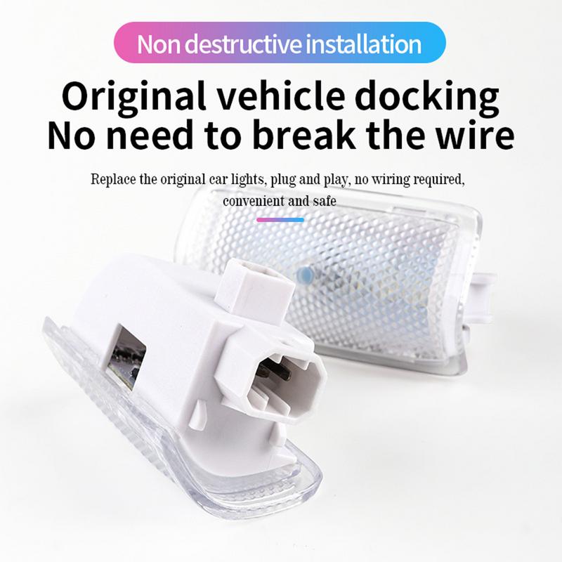 Courtesy Door Light Anti-Collision LED Signal Lamp Lights Colorful Flashing Car Door Welcome Light For Car Interior Atmosphere