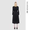 ELLASSAY French V-Neck Cinched-Waist Midi Dress