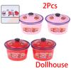 2pcs Dollhouse Miniature Nostalgic Life Scene Decoration Enamel Basin Doll Accessories Toys