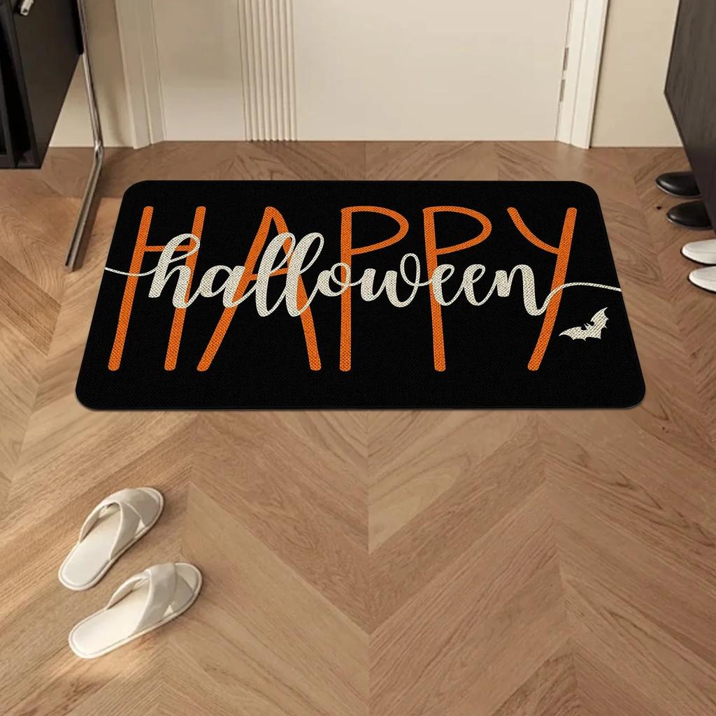 Halloween Print Carpet Cute Ghost Skull Non-slip Welcome Entrance Carpet Kitchen Bedroom Living Room Carpet Decoration