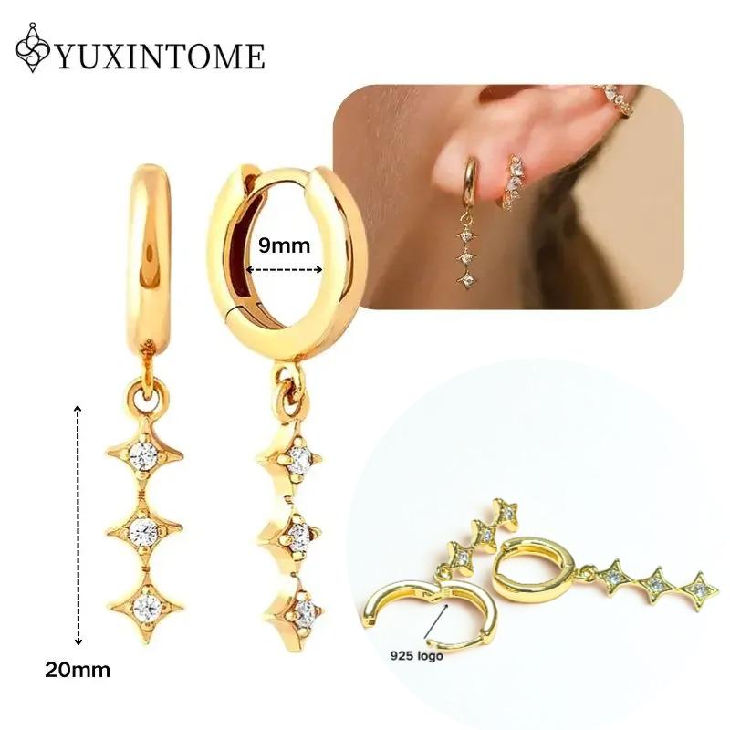 Dames 925 Zilveren Oorstekers Kristal Zirconia Waterdruppels Stud Hoops Goud Huggie Oorbellen Premium Luxe Feest Sieraden