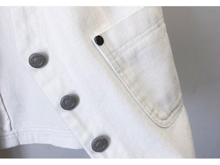 Women's Simple Casual White Denim Sleeveless Vest Jacket for Spring/Summer