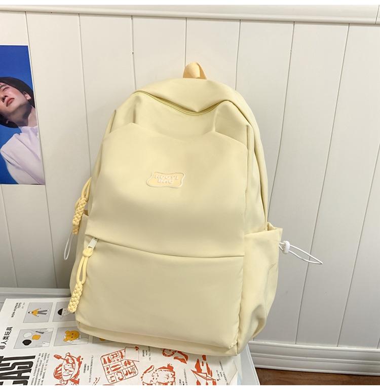 Schoolbag Korean low saturation peach pink schoolbag Junior high school student Harajuku daily travel shopping school backpack