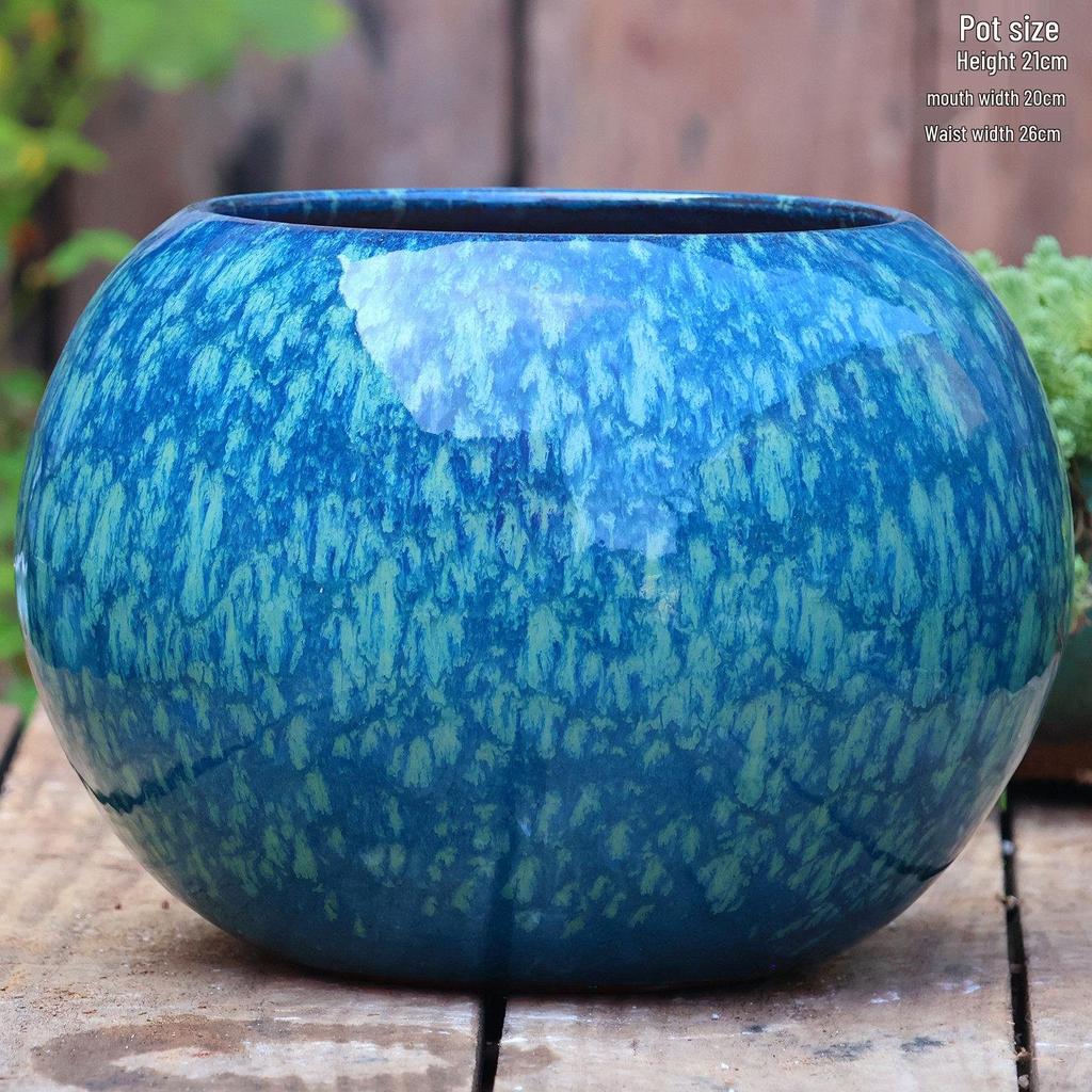 Large Handmade Ceramic Pottery Planter for Courtyard Landscaping - Ideal for Tall Orchids and Bougainvillea