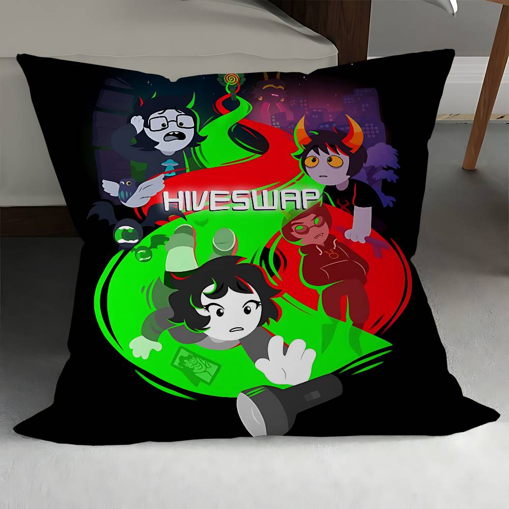 

H-Homestuck Anime Games 45*45cm Cushion Cover Pillow Cover Decor Pillowcase Home Pillowcase For Couch Pillow 12x12Inch