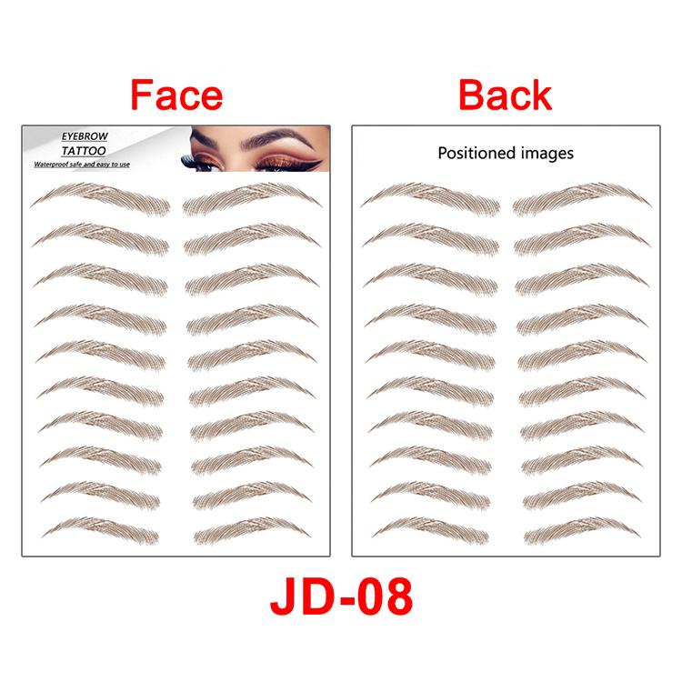 New Arrivals Water Transfer Girls Cosmetic Disposable Fake Temporary 4d Eye Brow Tattoo