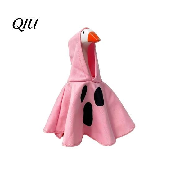 Goose Statue Halloween Dress-up Desk Outfit, Witch Cape And Pointed Hat, Costume Ghost Hoodie, Holiday for 7-Inch