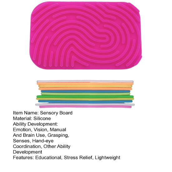 Love Heart Sensory Activity Board Stress Relief Silicone Strip Fidget Toy Fine Motor Skills Kids Adults Oval Educational Busy Board