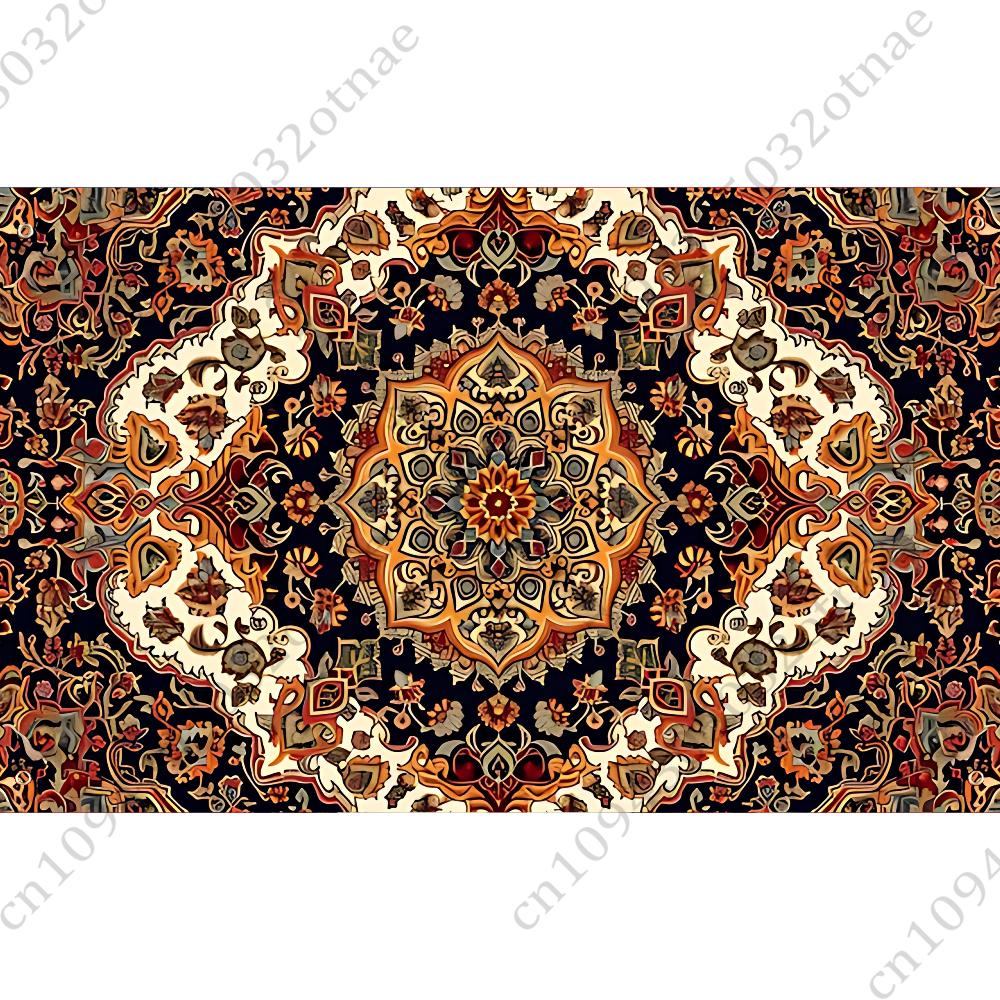 Persian Carpet Floral Pattern Flag Tapestry Funny Banner For College Dorm Room Bedroom Outdoor Living Room Wall Art Decor Party