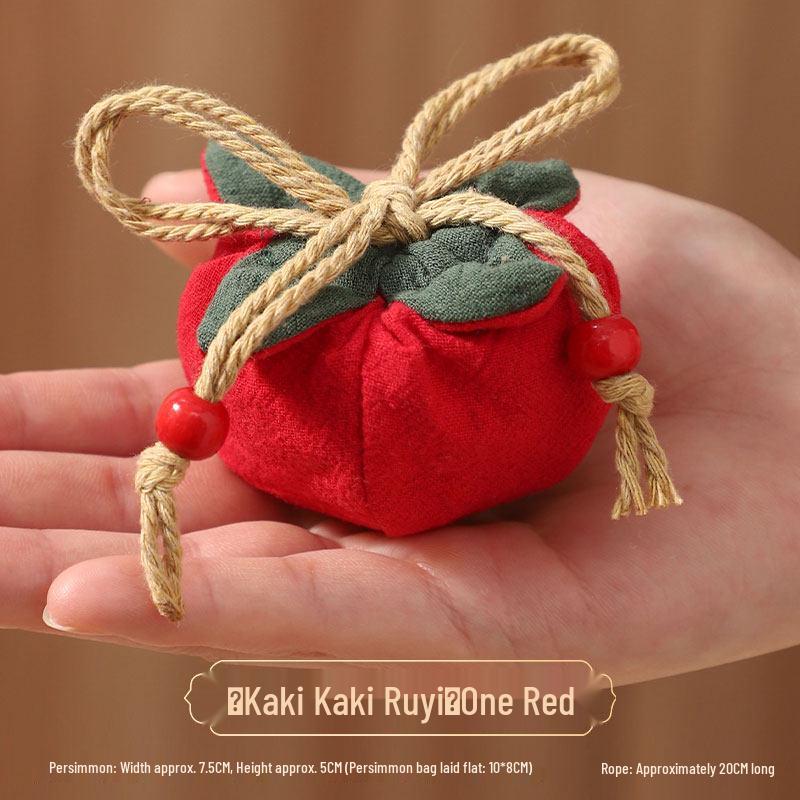 Persimmon Ruyi Scented Sachet: Dragon Boat Festival Car Hanging, Peace & Fortune Coin Purse, Lucky Bag.