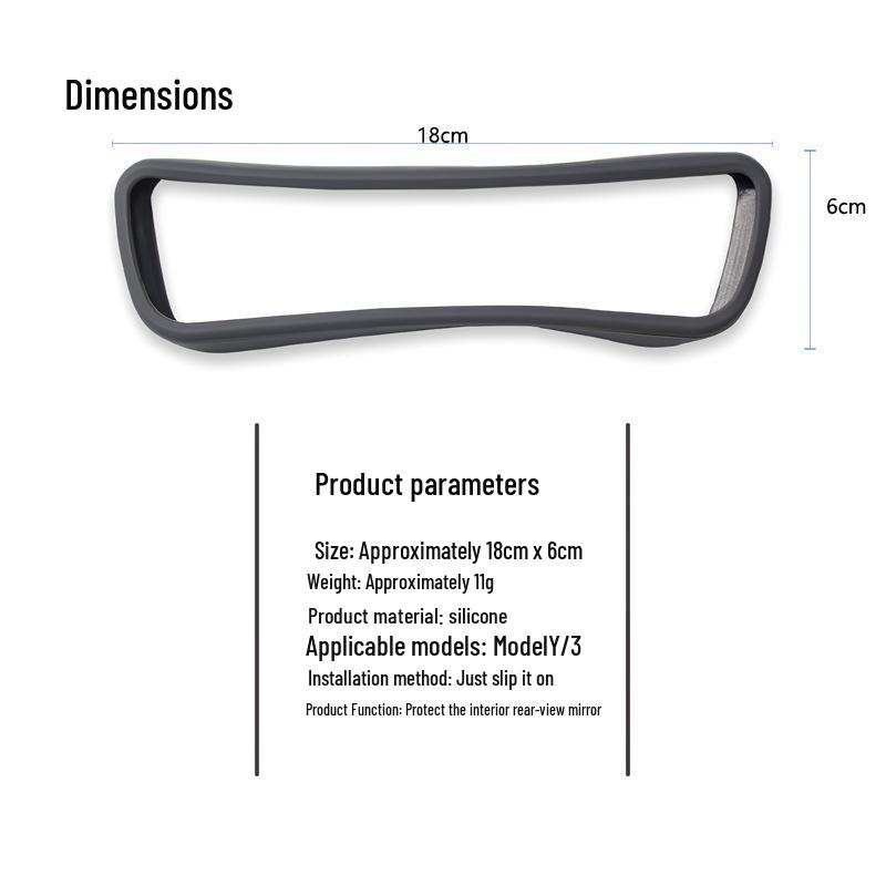 Silicone Rearview Mirror Cover for Tesla: Lightweight, Dirt-Resistant, and Washable.